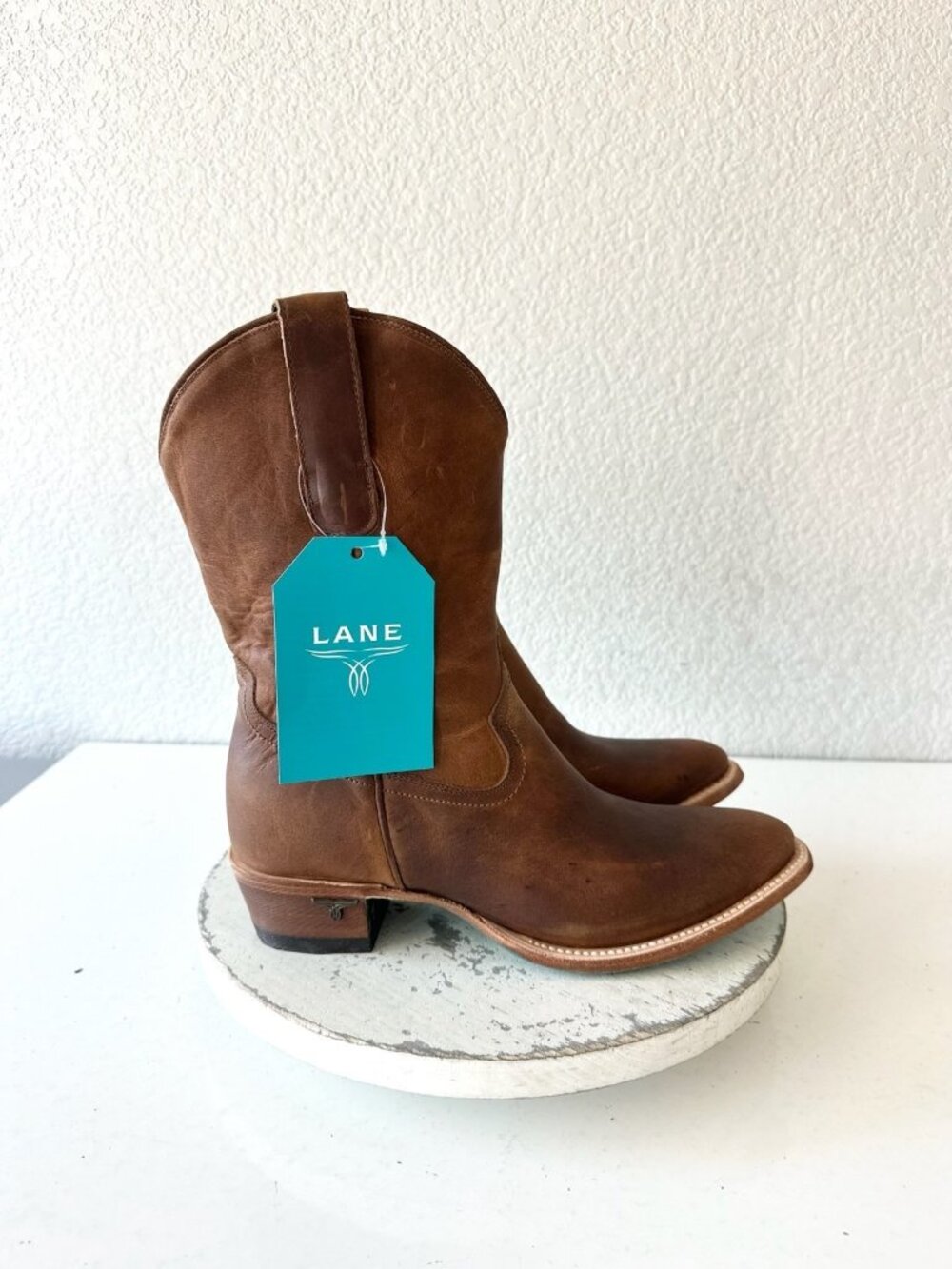 Lane PLAIN JANE Desert Clay Midi Cowboy Boots Brown Western Cowgirl Short 10 - Picture 2 of 11